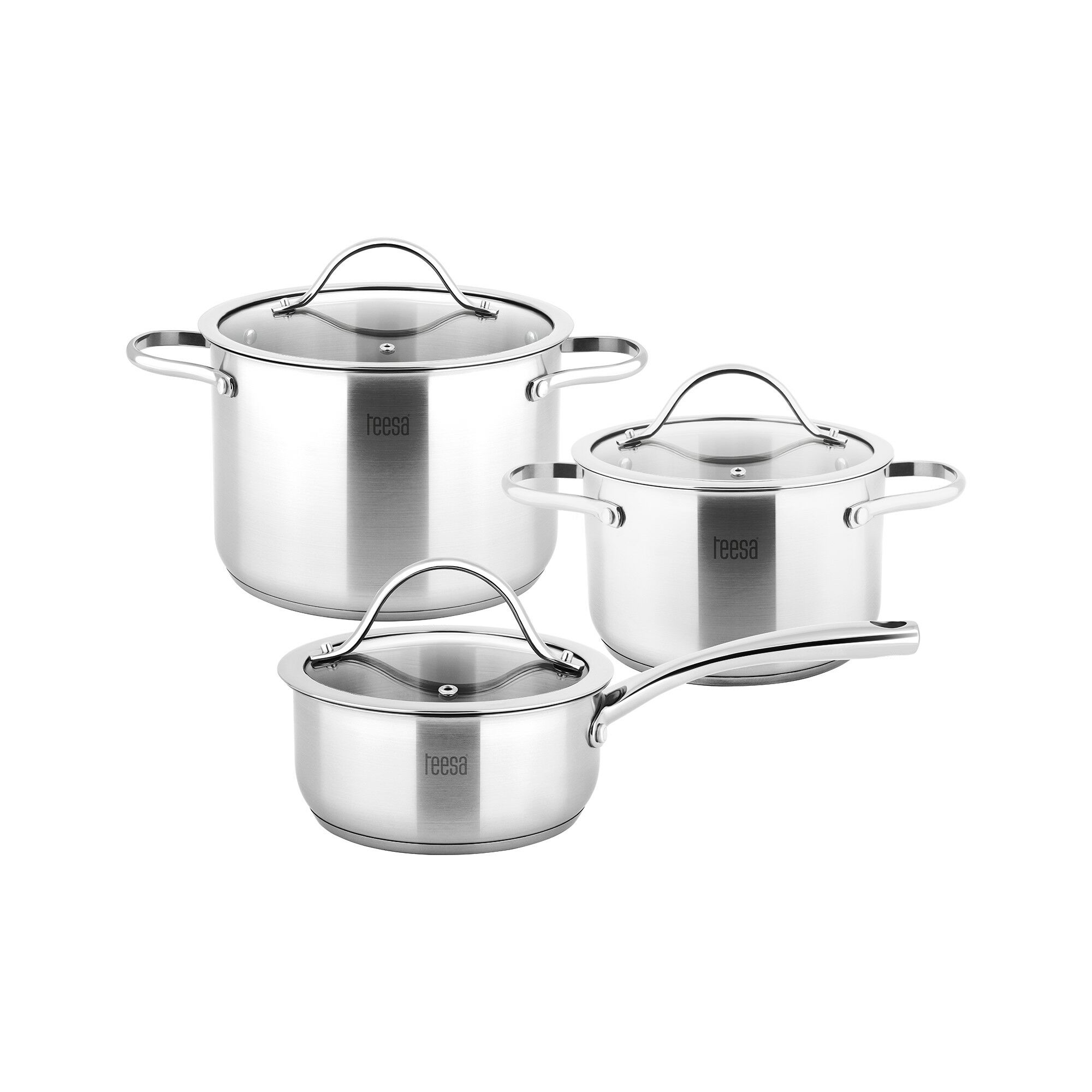 Teesa Cook Expert Master pannenset 3-delig met glazendeksel