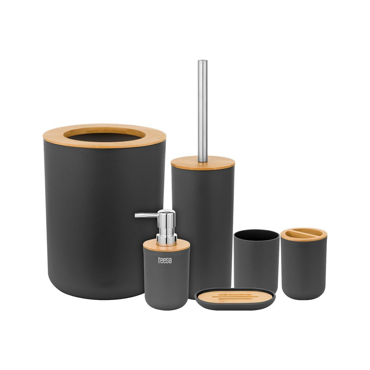 Teesa 6-delige badkameraccesoireset black