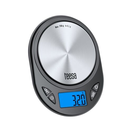 Teesa Digitale sieradenweegschaal, RVS / zwart