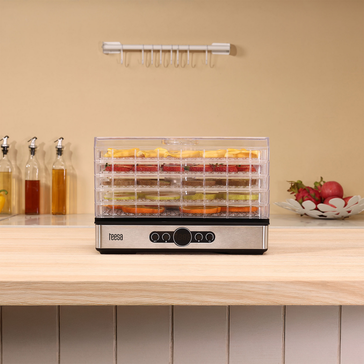 Teesa Droger voor paddenstoelen, groenten, fruit, 400W, 5 trays