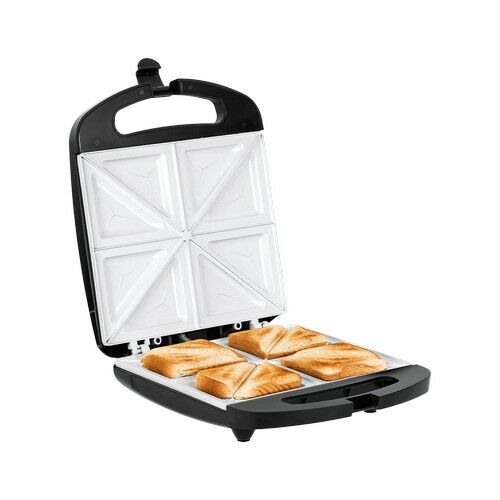 Teesa Tosti ijzer, sandwich grill 4 sandwiches zwart