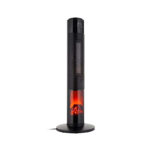 Teesa Keramische ventilatorkachel met openhaard-imitatie