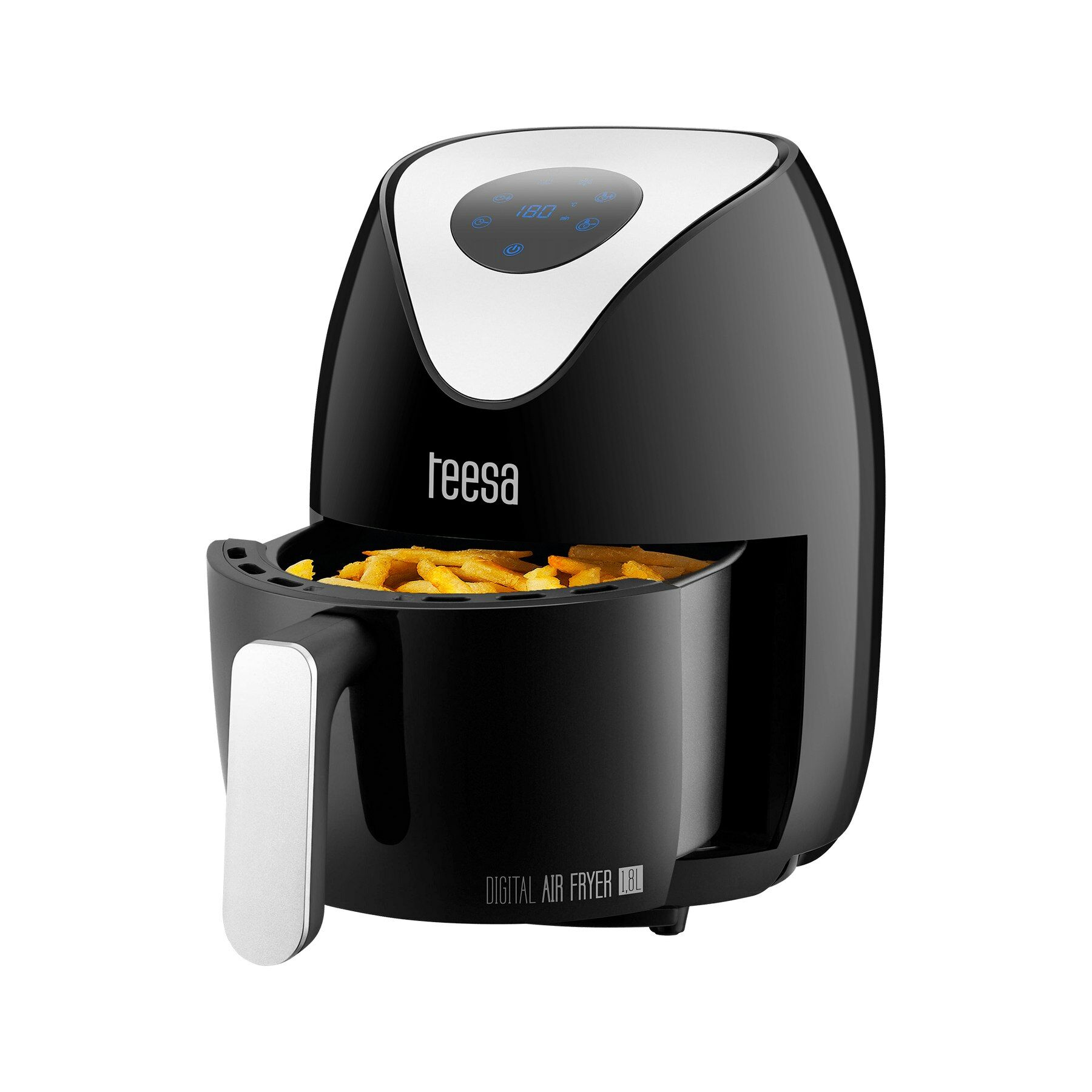 Teesa Digitale Airfryer 1.8L vetvrije friteuse, zwart 