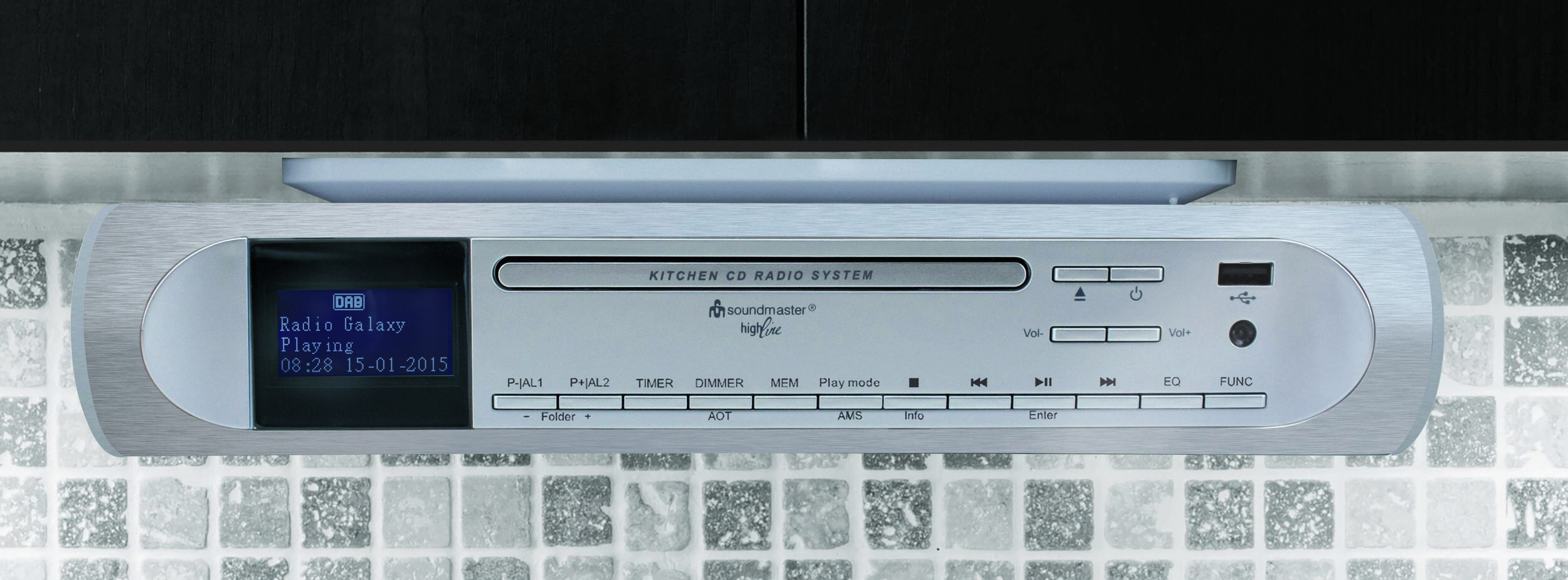 Soundmaster Keuken music center DAB+ radio met USB zilver