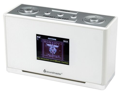 Soundmaster DAB+ / FM wekkerradio met kleuren display wit