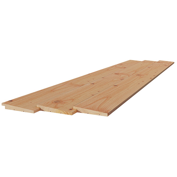 Potdekselplanken douglas 12-25x195x5000mm onbehandeld, zichtzijde fijnbezaagd (R-H)