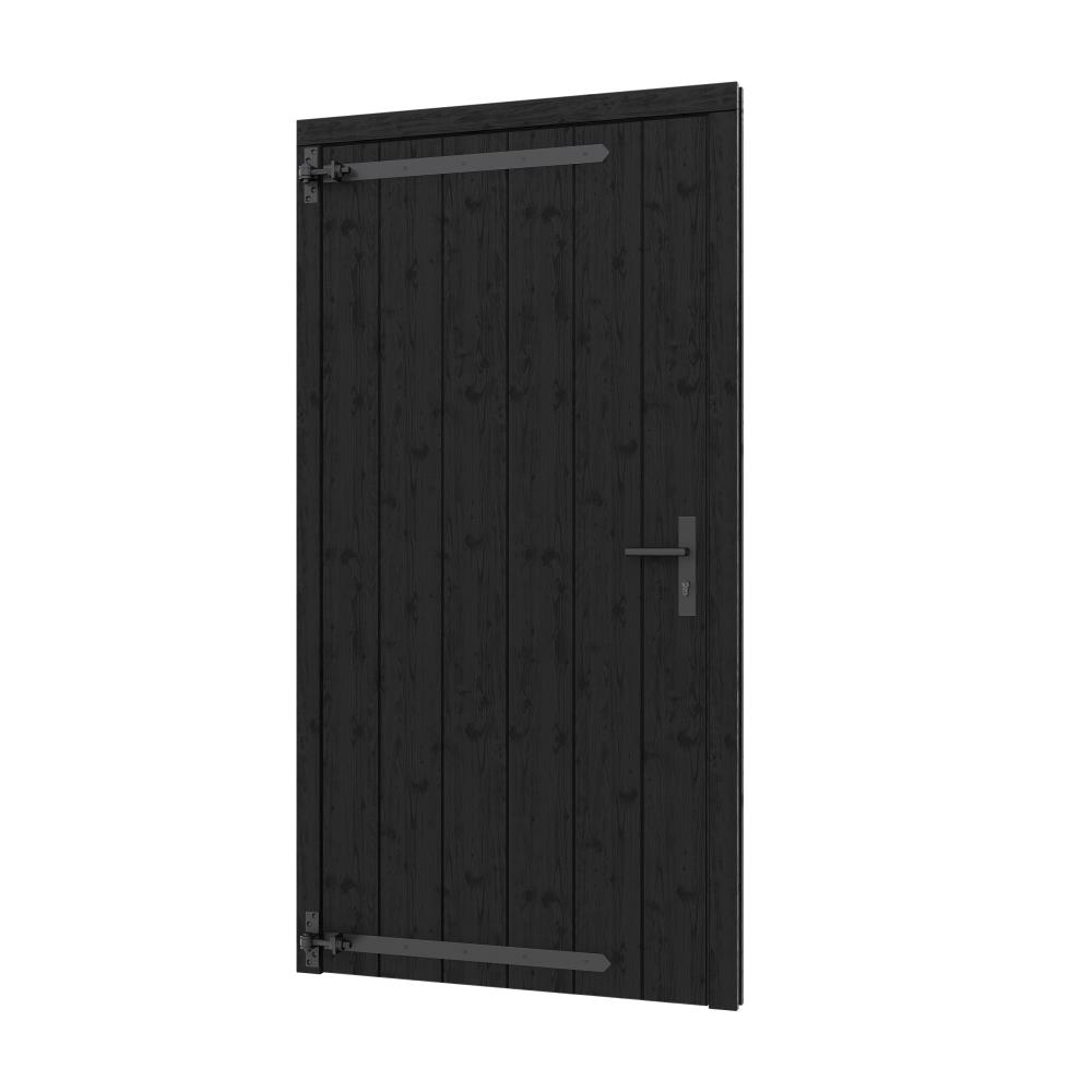 DOUGLAS Opgeklampte deur enkel 930x1950+kozijn 1064x2021mm(ZWART gegrond,excl H&S)