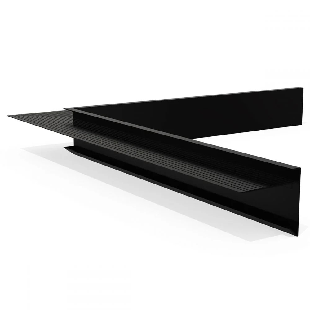 Daktrim Standaard Binnenhoek 80x64mm zwart gemoffeld