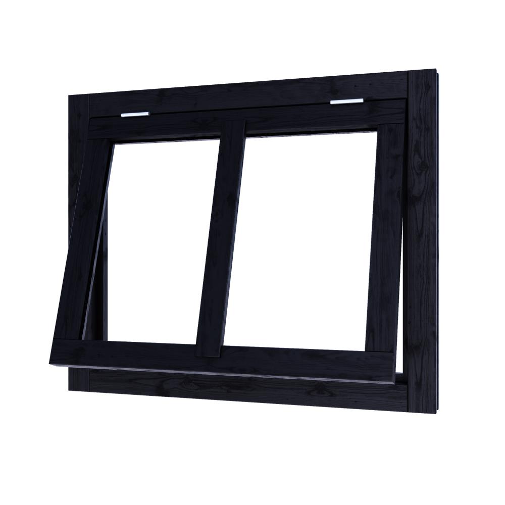 DOUGLAS Uitzetraam enkel 812x642 +kozijn 946x776mm Zwart gespoten