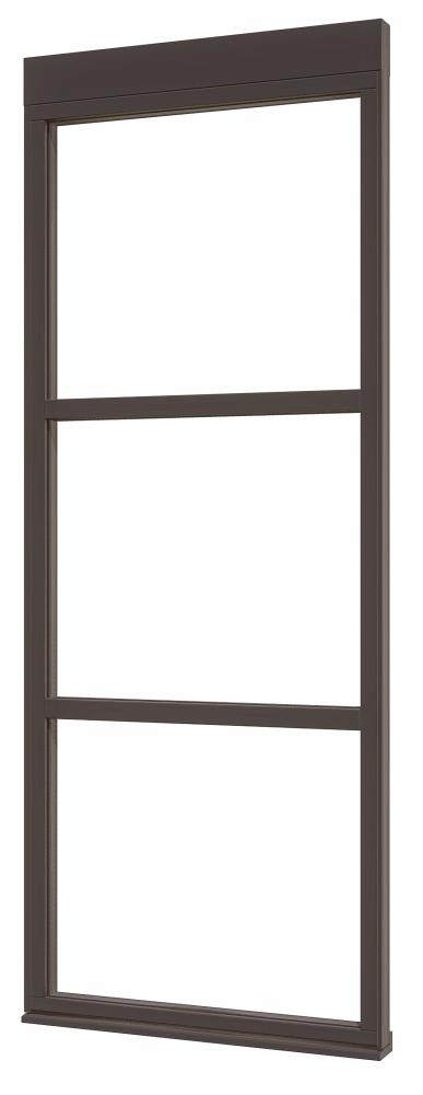 DOUGLAS Steellook glaswand B-02 (891x2300) + stelkozijnset  ZW gespoten (gelaagd dubbelglas)