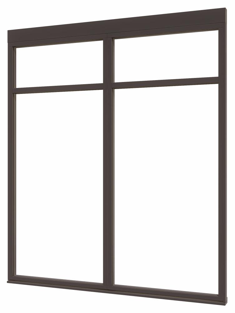 DOUGLAS Steellook glaswand P-01 (1980x2300) + stelkozijnset ZW gespoten (gelaagd dubbelglas)