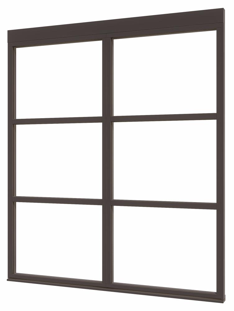 DOUGLAS Steellook glaswand P-02 (1980x2300) + stelkozijnset ZW gespoten (gelaagd dubbelglas)