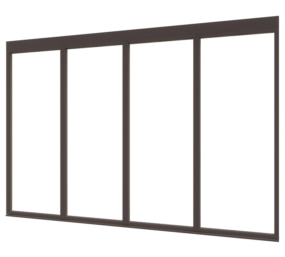 DOUGLAS Steellook glaswand T-00 (3480x2300) + stelkozijnset ZW gespoten (gelaagd dubbelglas)