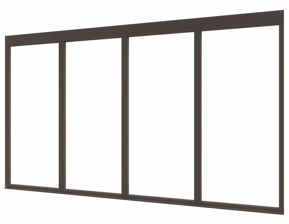 DOUGLAS Steellook glaswand V-00 (3935x2300) + stelkozijnset ZW gespoten (gelaagd dubbelglas)