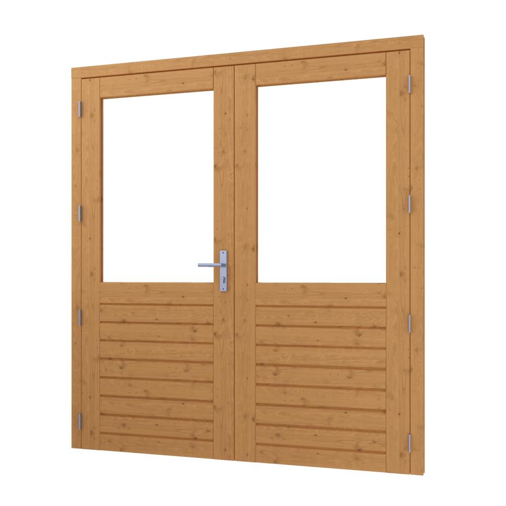 DG-Stapeldorpeldeur dubbel de LUXE 2x930x2111mm + kozijn 1996x2191mm bw 955mm onbeh.