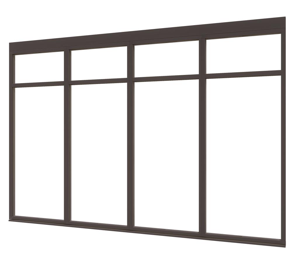 DOUGLAS Steellook glaswand W-01 (3300x2300) + stelkozijnset ZW gespoten (gelaagd dubbelglas)
