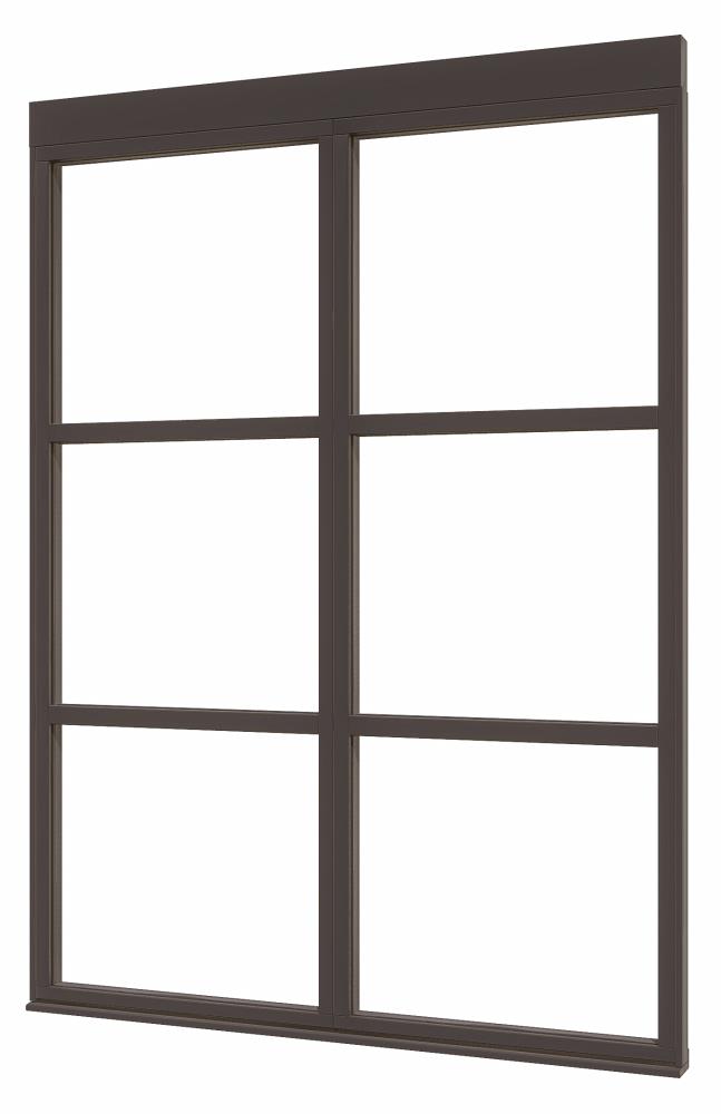 DOUGLAS Steellook glaswand Q-02 (1755x2300) + stelkozijnset ZW gespoten (gelaagd dubbelglas)