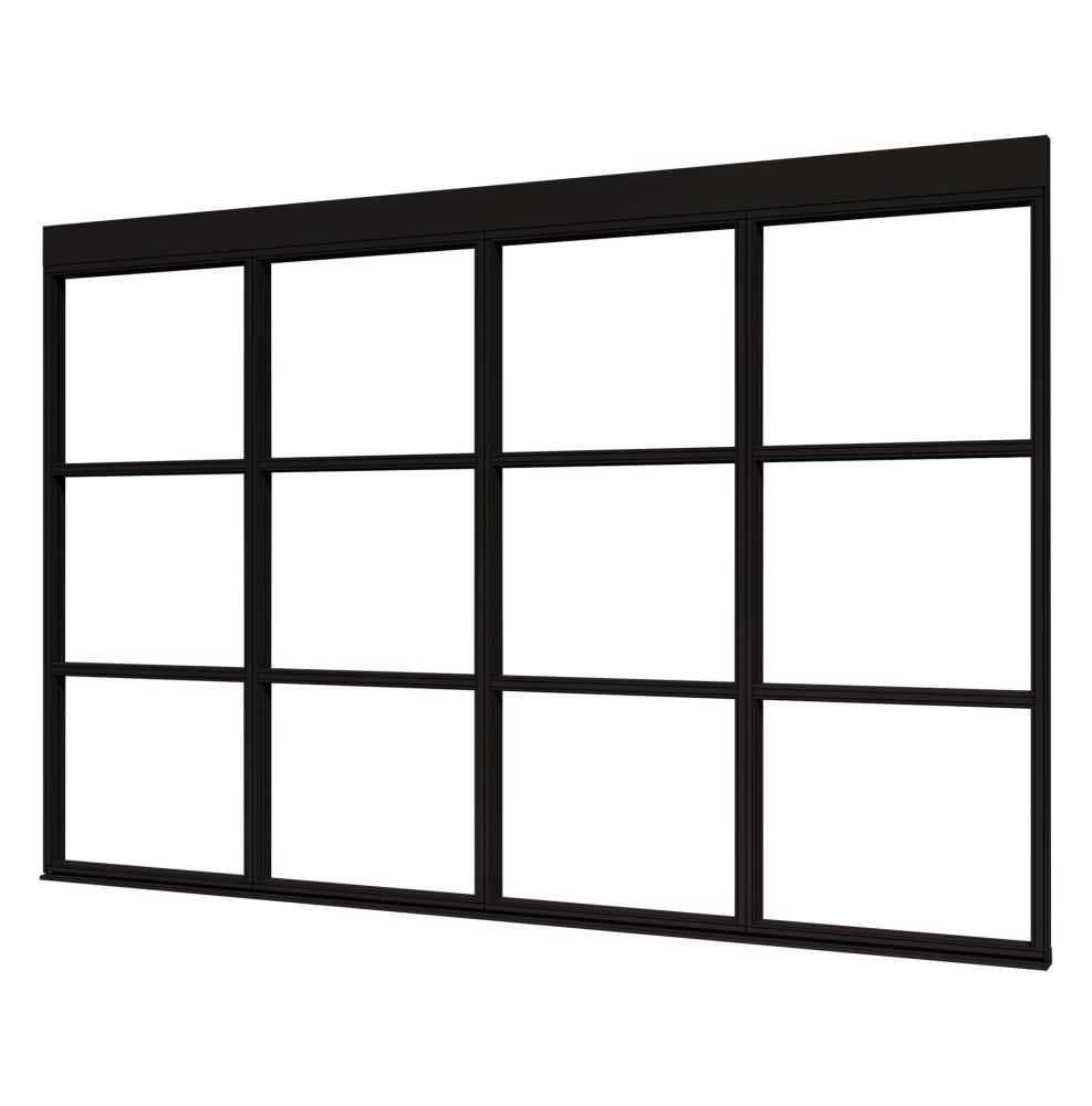 DOUGLAS Steellook glaswand W 3300x2300 + stelkozijnset ZWART gespoten (incl.gelaagd enkelglas)