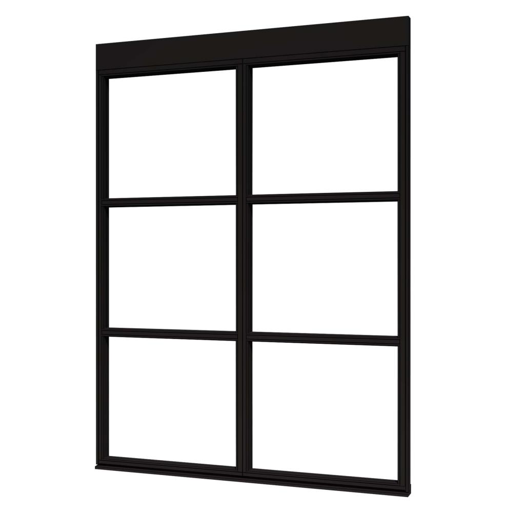 DOUGLAS Steellook glaswand Q 1755x2300 + stelkozijnset ZWART gespoten (incl. gelaagd enkelglas)