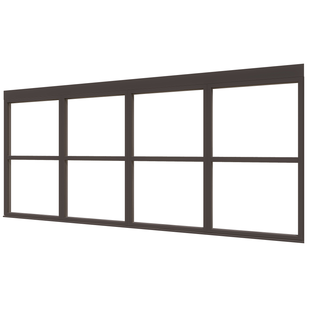 DOUGLAS Steellook-BW-glaswand W-01 (3300x1600) + stelkozijnset ZWART gespoten (incl. dubbelglas)