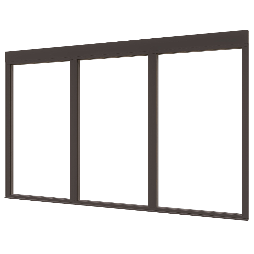 DOUGLAS Steellook-BW-glaswand S-00 (2645x1600) + stelkozijnset ZWART gespoten (incl. dubbelglas)