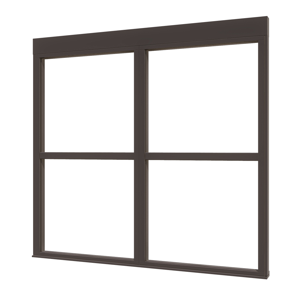 DOUGLAS Steellook-BW-glaswand Q-01 (1755x1600) + stelkozijnset ZWART gespoten (incl. dubbelglas)