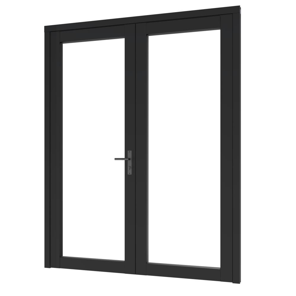 Steellook deur dubbel (00) 1760x2274mm+kozijn 1878x2345mm ZW-gesp. (gelaagd DB-glas+blinde schrn)