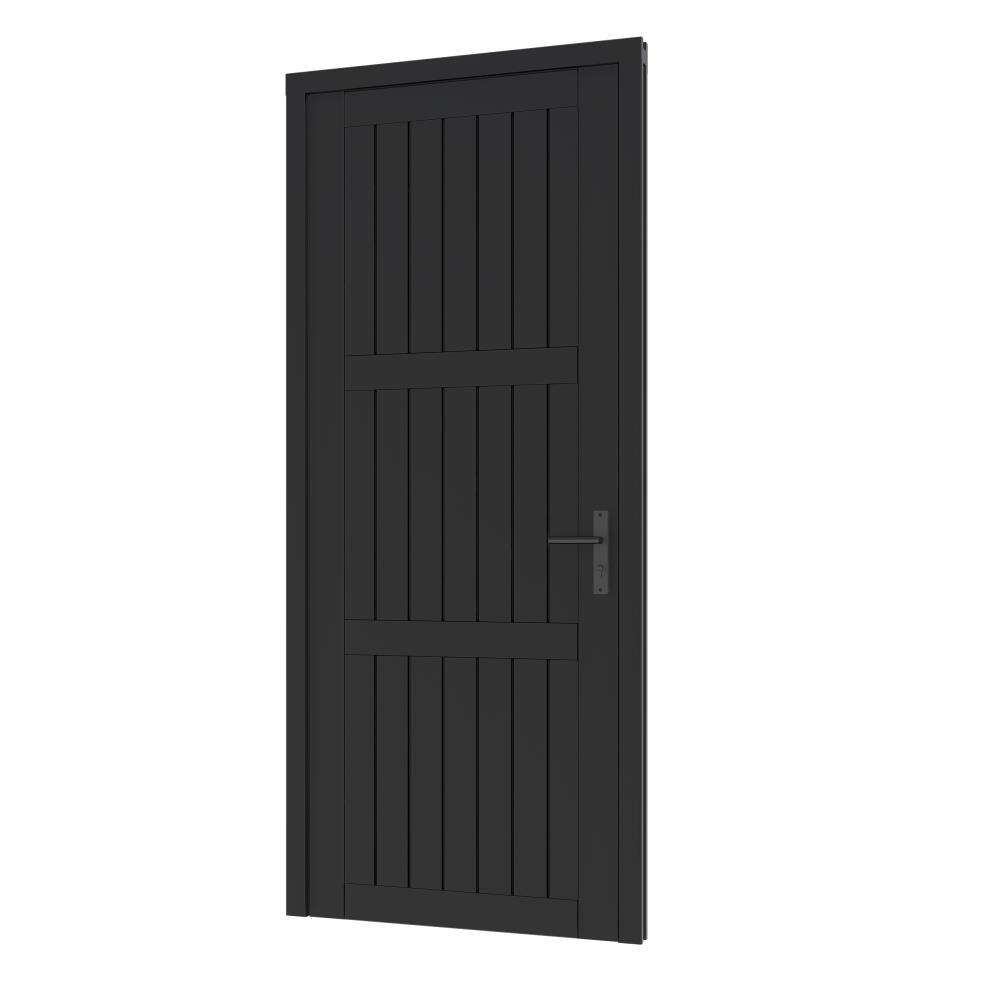 Steellook Paneeldeur enkel (03) (LD) 880x2274mm+kozijn 1012x2345mm Zwart gesp.+(blinde scharnieren)