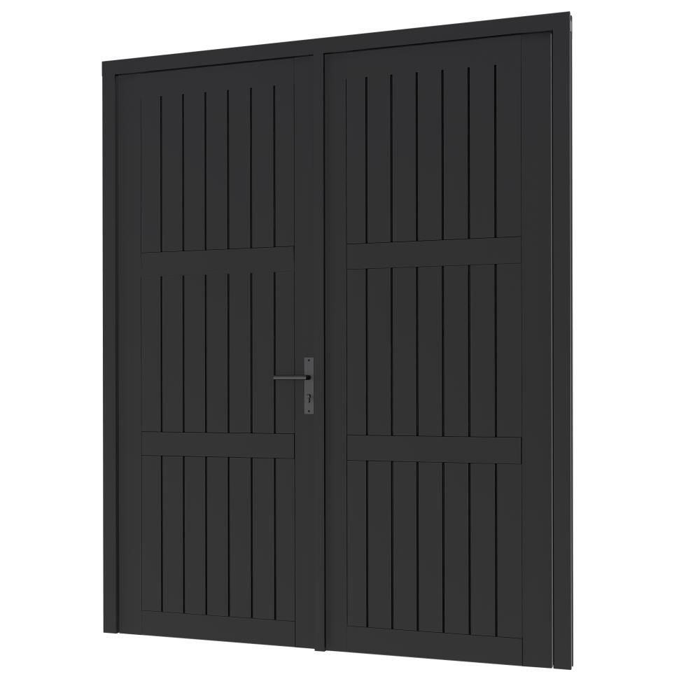 Steellook Paneeldeur dubbel (03) 1760x2274mm+kozijn 1878x2345mm Zwart gesp.+(blinde scharnieren)