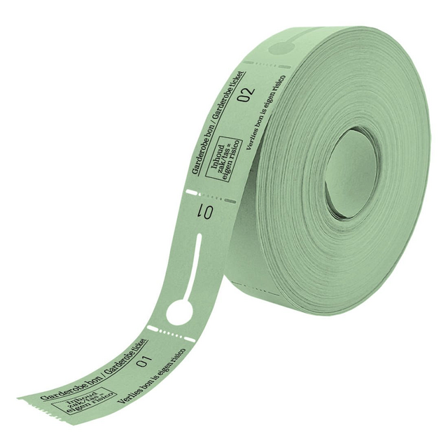 Garderobebonnen Combicraft nummering  1 t/m 500 groen 500 stuks
