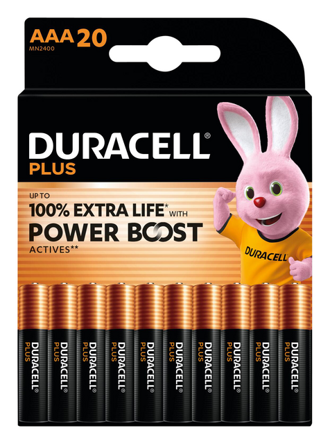 Batterij Duracell Plus power boost 20x AAA