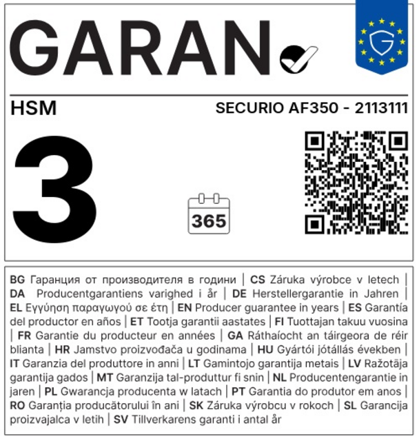 Papiervernietiger HSM Securio AF350 snippers 4,5x30mm – foto 8