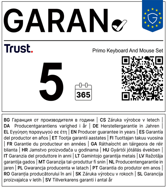 Toetsenbord Trust Primo + muis QWERTY zwart – foto 6