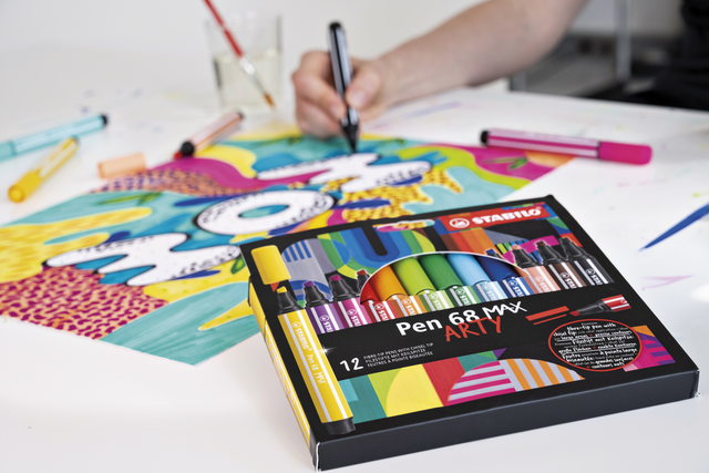 Viltstift STABILO Pen 68 /12 Max Arty assorti etui à 12 stuks – foto 2