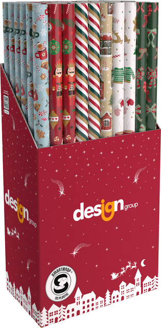 Inpakpapier Kerst 200x70cm assorti