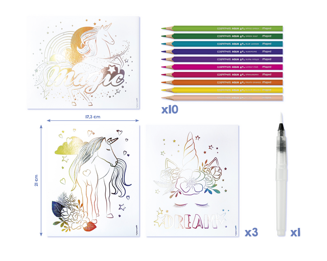 Hobbyset Maped Creativ Aqua'Art eenhoorn 14-delig assorti – foto 3