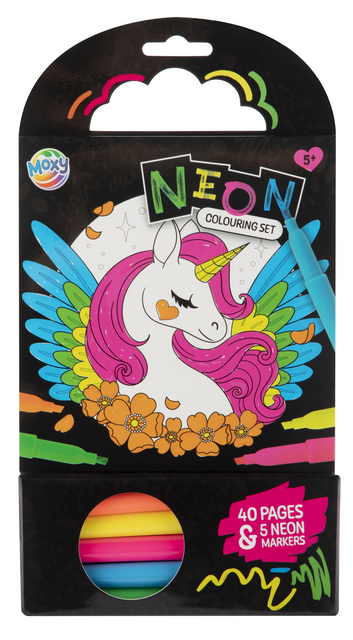 Colouring Book 15x15 cm 40 sheets 5 neon markers