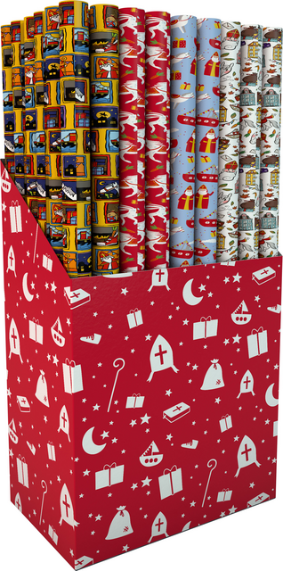 Inpakpapier Sint 200x70cm assorti