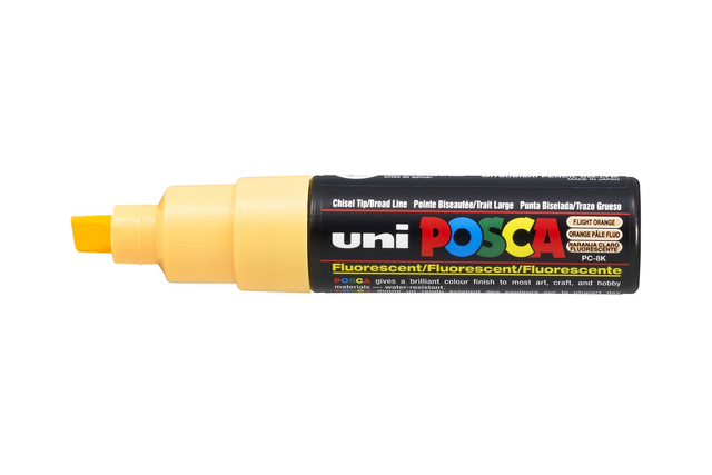 Paintmarker Uni POSCA PC8K breed schuin fluor lichtoranje