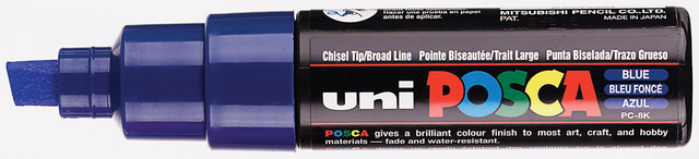 Paintmarker Uni POSCA PC8K breed schuin donkerblauw