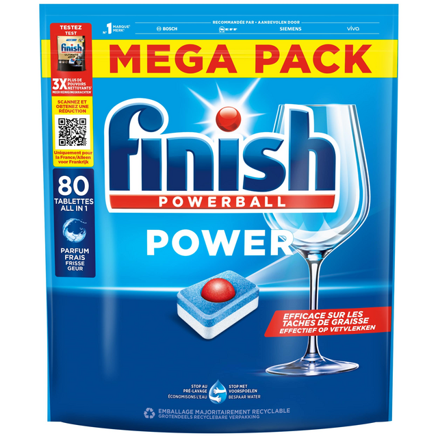 Vaatwastabbletten Finish All-i-one Power Regular 80 stuks