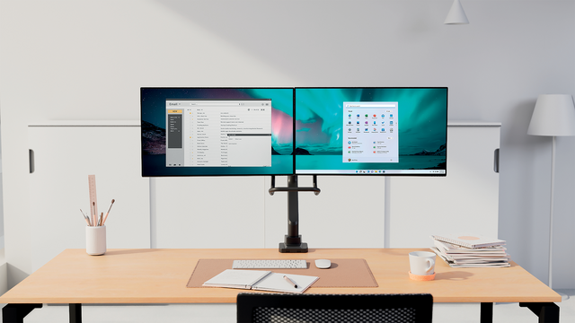 Monitorarm Kensington SmartFit dubbel dwarsbalk en handgreep – foto 7