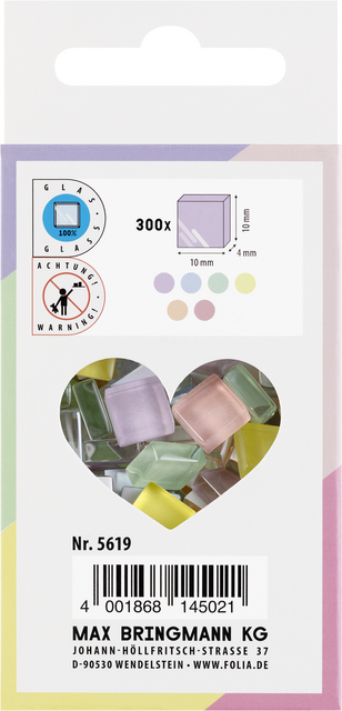 Mozaieksteentjes Folia 10x10mm glas pastel assorti – foto 3