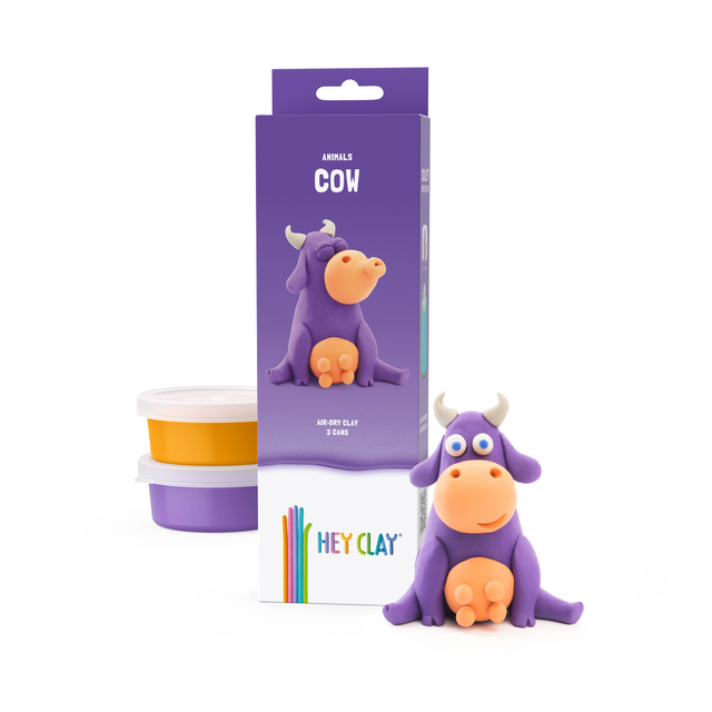 Klei Hey Clay koe set à 3 delen