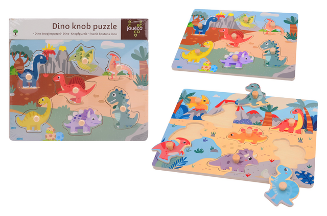 Joueco Dino knopjespuzzel 2 ass