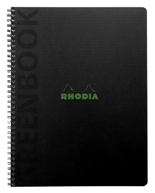 Notitieboek Rhodia Greenbook recycled A5+ lijn 160 pagina's 90gr hc