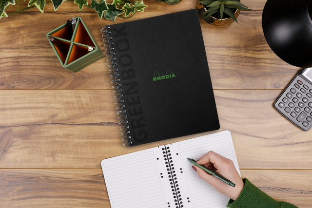 Notitieboek Rhodia Greenbook recycled A5+ lijn 160 pagina's 90gr hc – foto 2