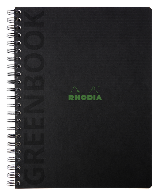 Notitieboek Rhodia Greenbook recycled A4+ lijn 160 pagina's 90gr hc