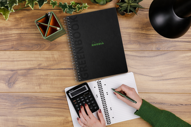 Notitieboek Rhodia Greenbook recycled A4+ lijn 160 pagina's 90gr hc – foto 2