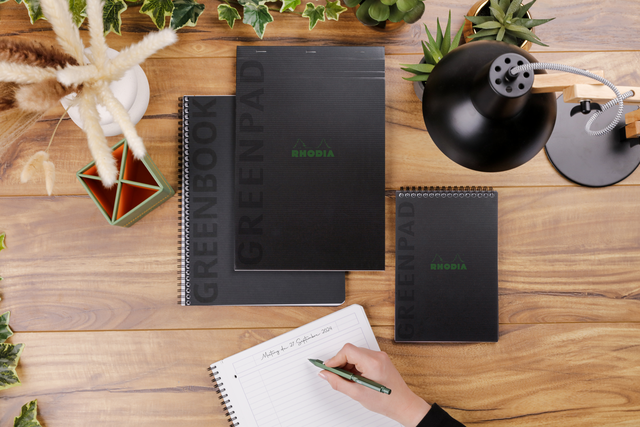 Notitieboek Rhodia Greenbook recycled A5+ lijn 160 pagina's 90gr sc – foto 3
